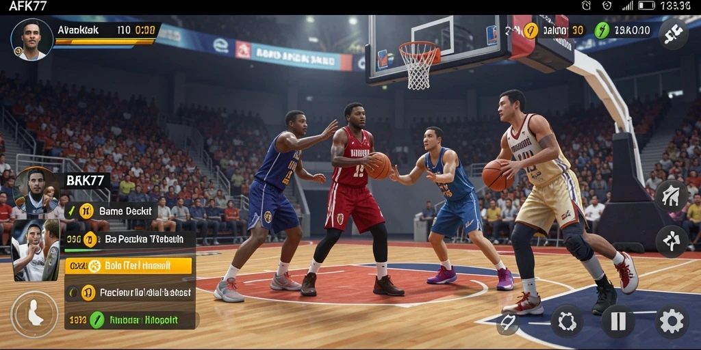 Tampilan antarmuka game Basket AFK77 yang menarik dan interaktif.