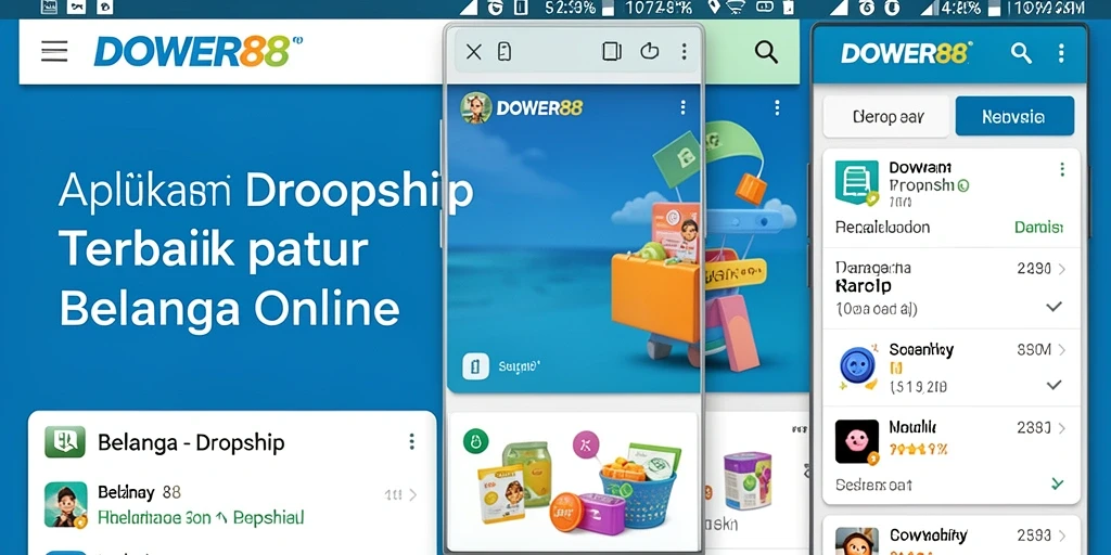 Tampilan antarmuka DOWER88 untuk belanja dropship yang intuitif.