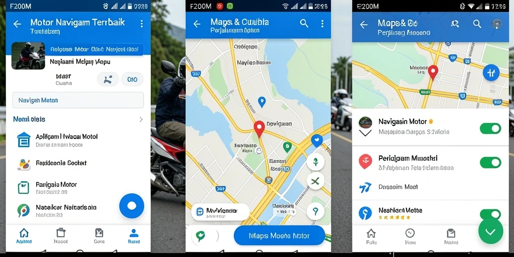 Antarmuka aplikasi F200M menampilkan peta navigasi yang jelas dan informasi cuaca.