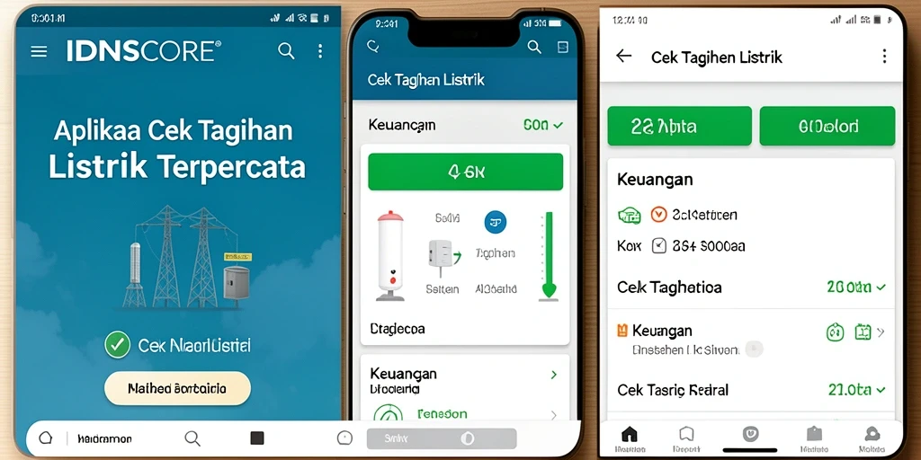 Antarmuka IDNSCORE yang intuitif untuk Cek Tagihan Listrik.
