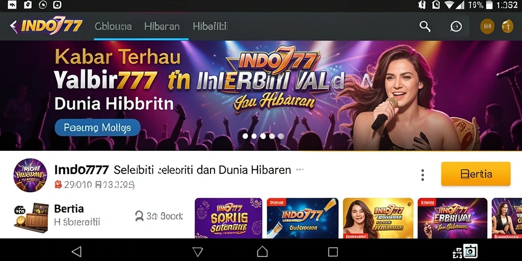 Tampilan aplikasi INDO777 yang menarik dan informatif.